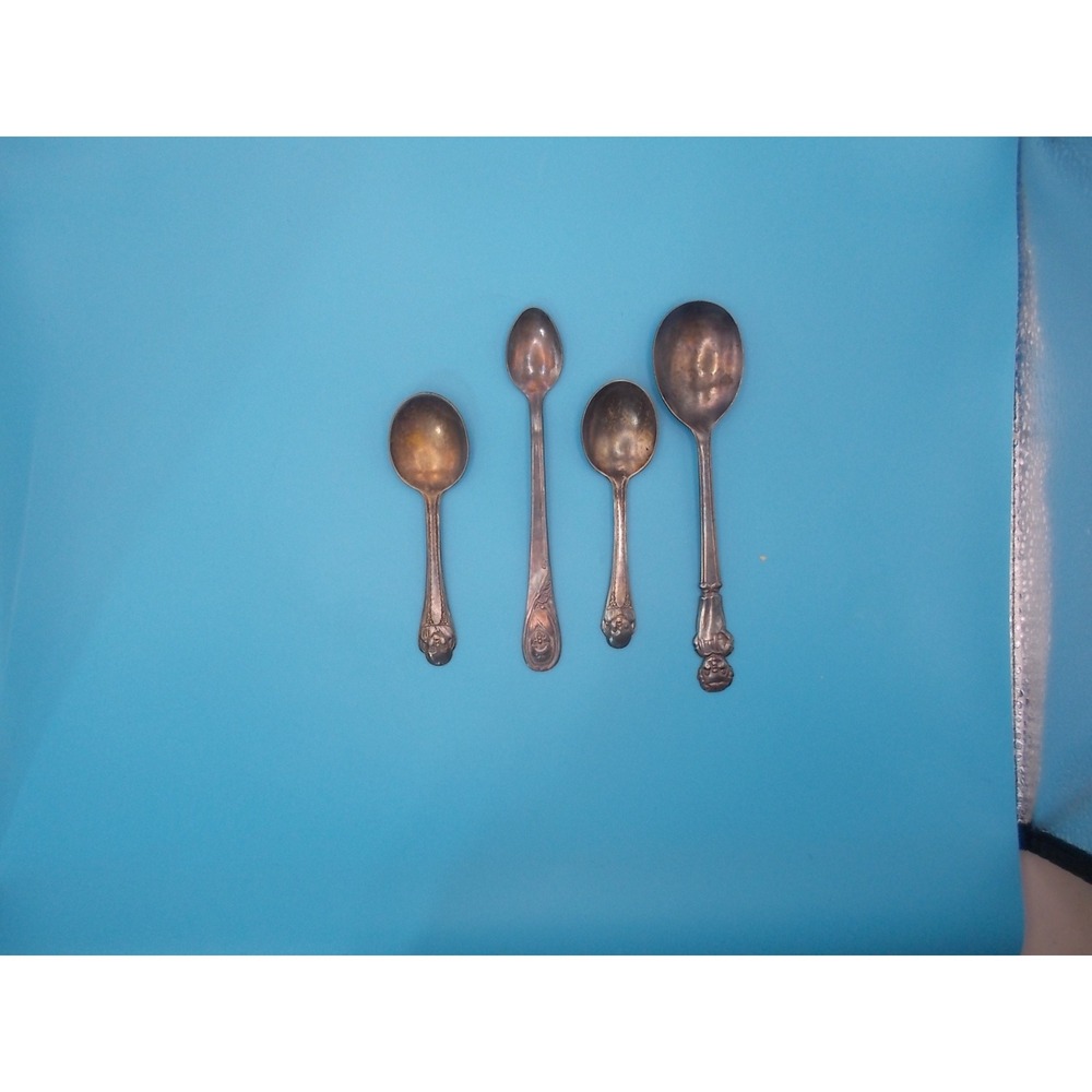Vintage Gerber Baby Spoons Lot of 4 Silver Plate Collectible Advertising Spoon